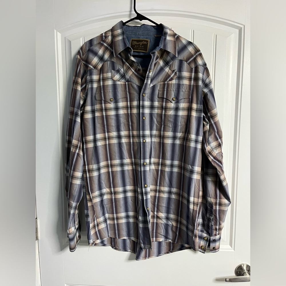 Wrangler Retro‎ Plaid Shirt men’s Large Tall